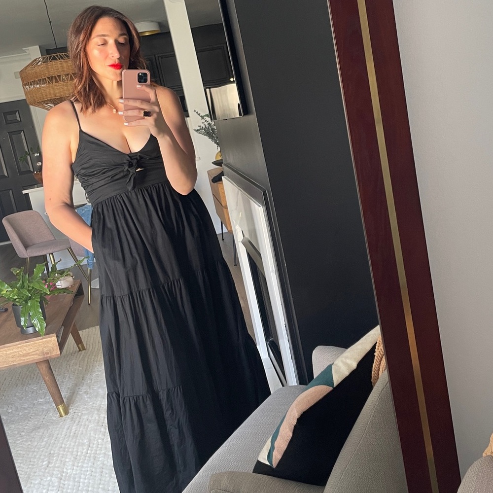Gap Black Spaghetti Strap maxi Dress